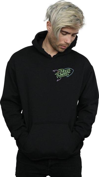 Actual product image Disney Mens Toy Story Neon Pizza Planet Breast Print Hoodie (L)