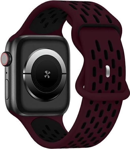 Beline pasek Apple Watch New Sport Silicone 42/44/45/49mm bordowo-czarny wine red/black box (Silicone)