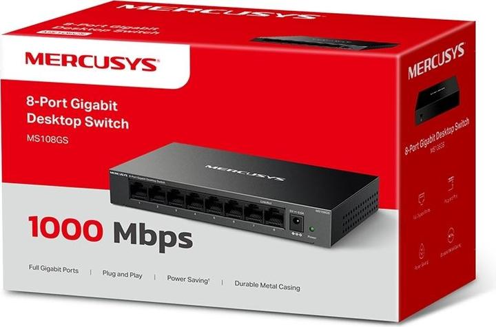 Produktbild Mercusys Switch Ms108gs Desktop 8 Port Gigabit (8 Ports)