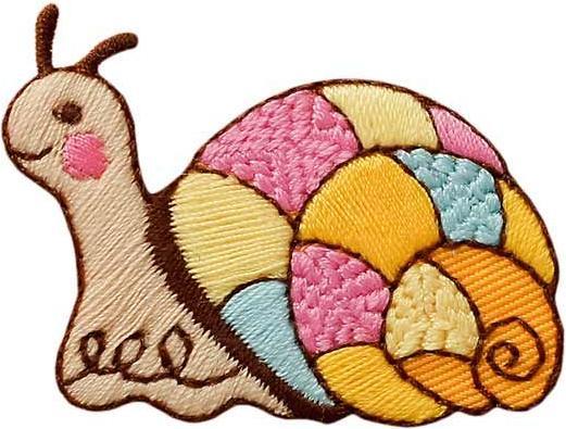 Image du produit Mono Quick Applikationen - Kids and Hits - aufbügelbar Schnecke bunt bunt 4,4x3,3 cm 1 Stück (1 x)