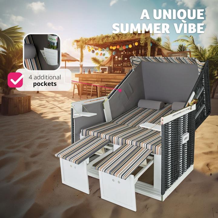 Immagine prodotto tectake Sedia da spiaggia con copertura protettiva