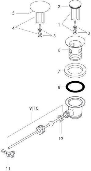 Produktbild hansgrohe HG Ablaufventil f WT- und Bidetmischer DN 32 chrom