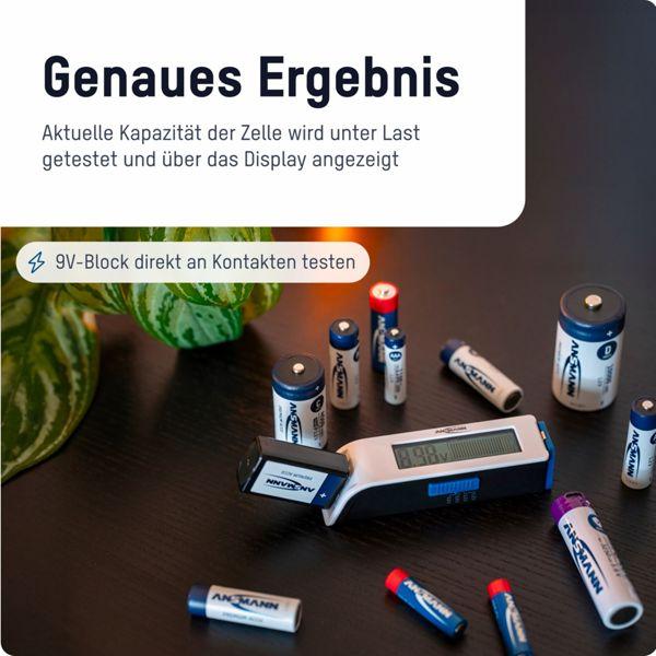Image du produit Ansmann Testeur de batterie universel Écran LCD, barre de mesure, pour batterie/piles