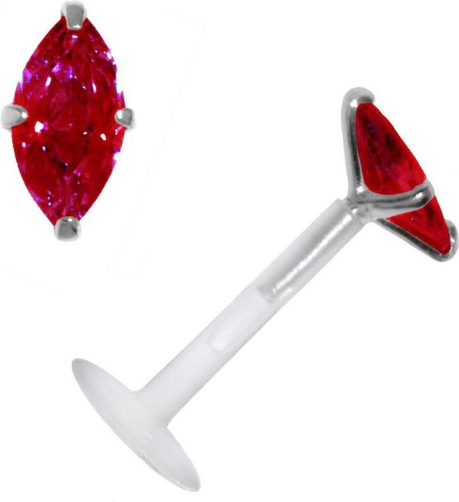 Image du produit Bijouteria Piercing pour lèvre/Tragus (Bioplastique, Argent 925, Zircone)