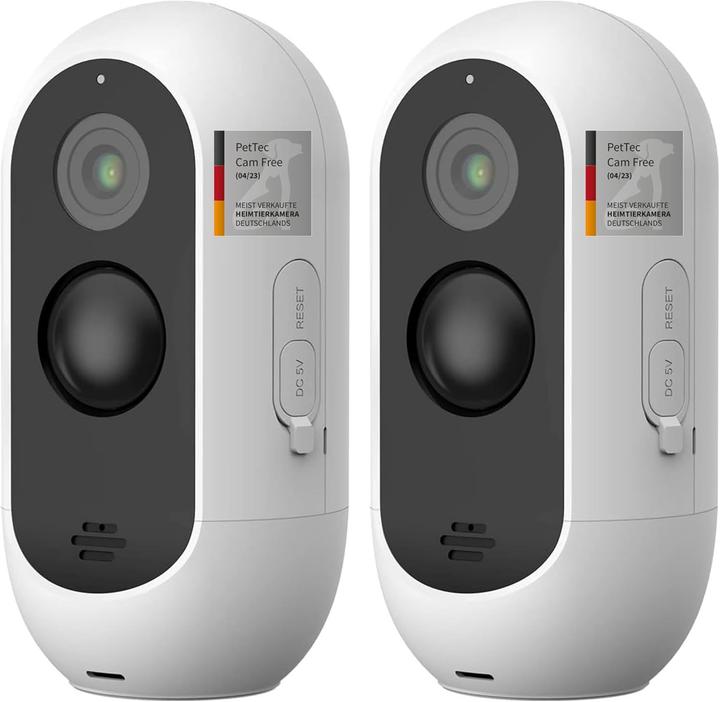 PetTec 2er-Haustierkamera-Set mit Bewegungserkennung, Sprachfunktion & Nachtsicht