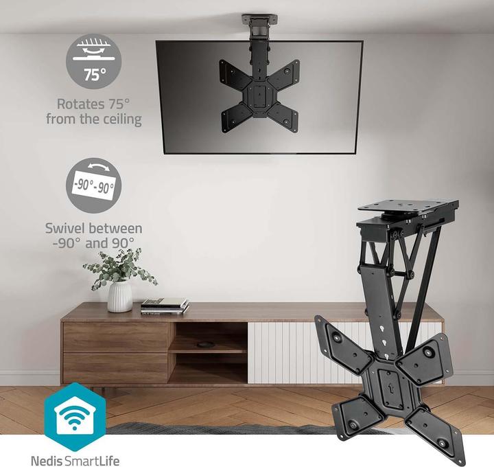 Actual product image Nedis Motorised TV ceiling mount - 23-65" - maximum supported screen weight: 30 kg - dre (Ceiling, 65", 30 kg)