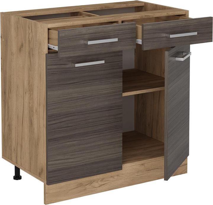 Produktbild Vicco Küchenunterschrank R-Line, Edelgrau/Goldkraft Eiche, 80 cm, AP Anthrazit