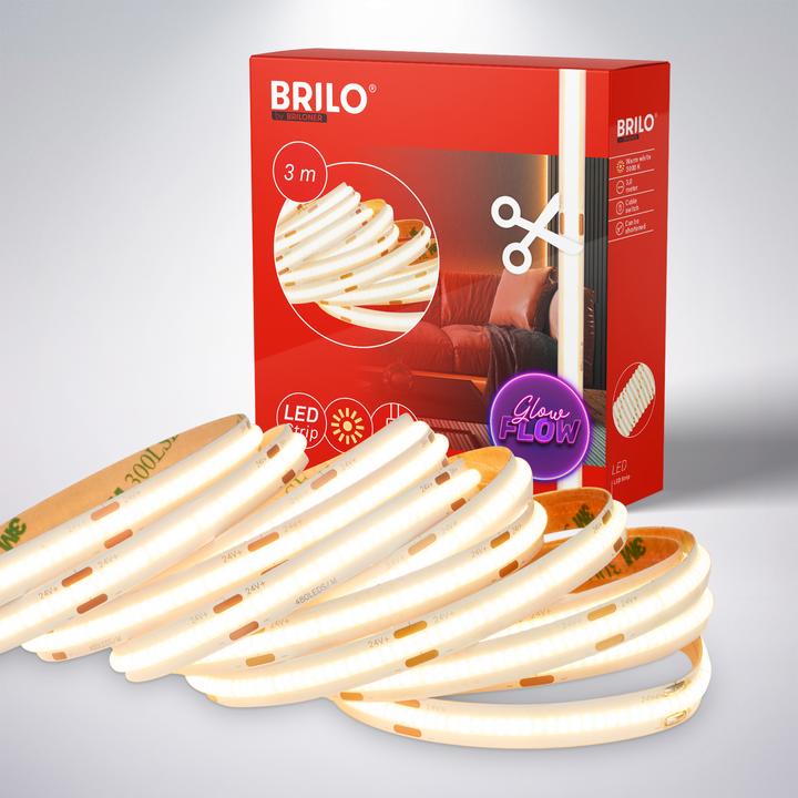 Produktbild Briloner STRIPE COB-LED Band, 3000K, On/Off, 3m, 480 x LED/m (300 cm, Indoor)
