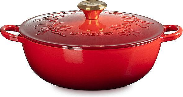 Actual product image Le Creuset Cooking pot lid LA MARMITE HOLLY Cherry red (26 cm, Pot, Cast iron, Enamel)