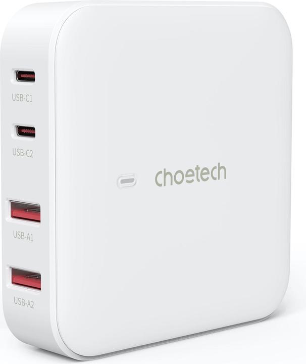 Produktbild Choetech PD8008 100W GaN-Schnellladegerät 2x USB-A / 2x USB-C - Weiss (100 W)
