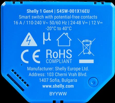 Produktbild Shelly 1 Gen4 (Schaltaktor)