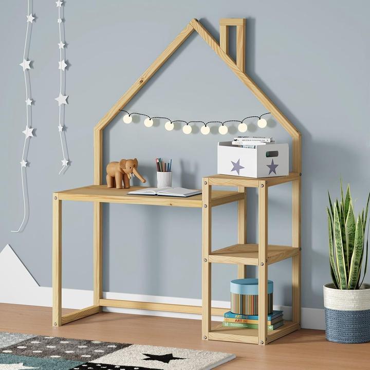 Immagine prodotto Milkii Kinder Schreibtisch, Naturholz, Haus