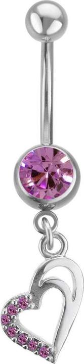 Bijouteria Bauchpiercing (Messing rhodiniert, Chirurgenstahl 316L, Kristall)