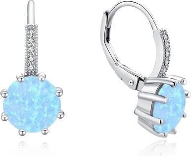 Moiss Charming silver earrings with turquoise opals E0000598