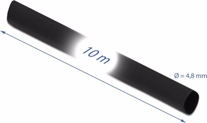 Image du produit Delock Gaine thermorétractable 10m x 4,8mm noir (1 x)