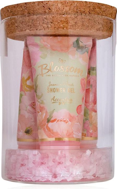 Produktbild Accentra Badeset BLOSSOM in Glas mit Korkdeckel (Haarpflege set)