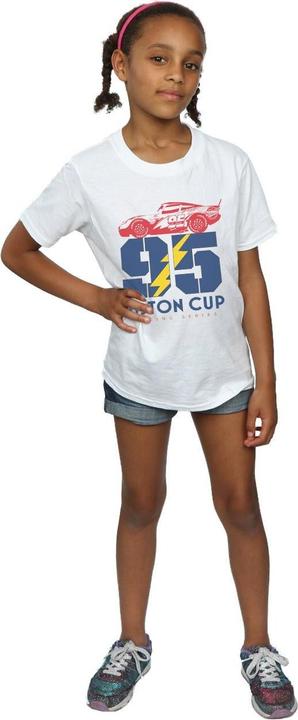 Actual product image Disney Girls Cars Piston Cup 95 Cotton T-Shirt (152, 158)