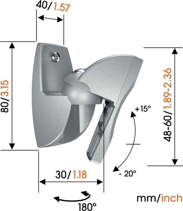 Image du produit Vogels Vlb 500 (1 paire, Installation murale, Inclinable, Pivotant)