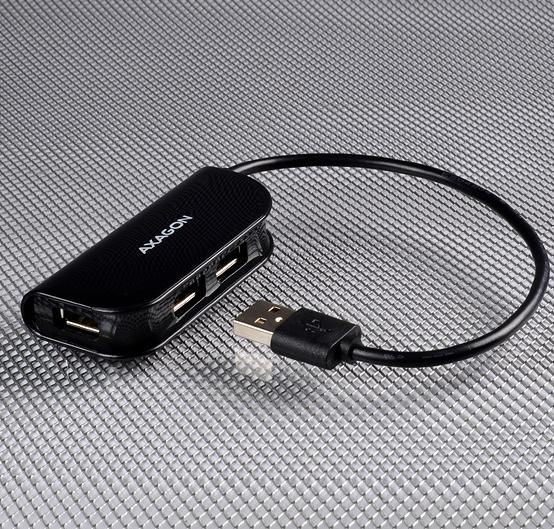 Immagine prodotto Axagon HUE-X4B - USB 2.0 - USB 2.0 - 480 Mbit/s - Nero - 0.2 m - USB (USB-A, 4 Porti)