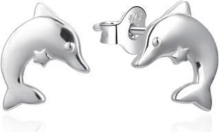 Agato - Playful silver earrings Dolphin AGT-E099P