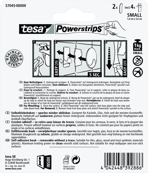 Produktbild tesa Powerstrips Haken SMALL Metall