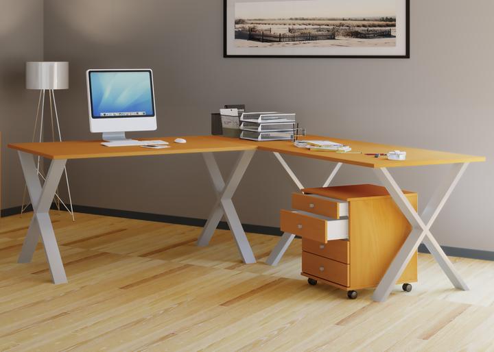 Produktbild VCM Büromöbel Eckschreibtisch Lona Tiefe 50 cm X Silber (130 x 130 x 50 cm)