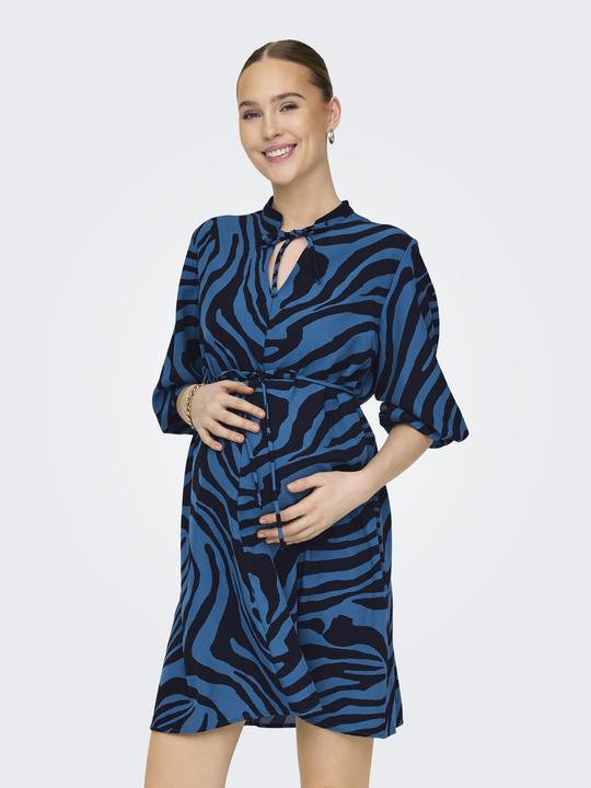 Image du produit Only Maternity Coupe normale Col en V Poignets élastiques Manches ballon Robe courte (M)