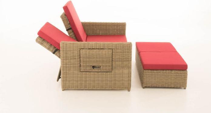 Swisshandel24 Sofa Ancona Rubinrot 5mm, natura