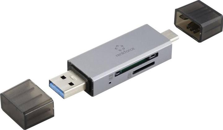 Image du produit Renkforce RF-PCR-400 Lecteur de carte mémoire externe USB-A, USB-C® microSD, SD Spa (USB, USB-C)
