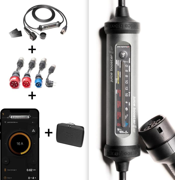 Produktbild Juice Technology Juice Booster 3 air EU Traveller Set (Typ 2, 11 kW, 16 A, CEE 7/7, CEE 32, CEE 16)