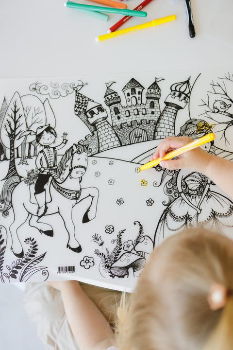 Immagine prodotto Funny Mat Tappeto da colorare lavabile Il principe e la principessa (48 x 33,5 cm)