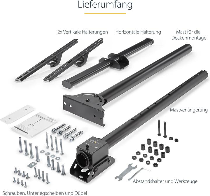 Produktbild StarTech Flat-Screen TV Ceiling Mount (Decke, 75", 50 kg)