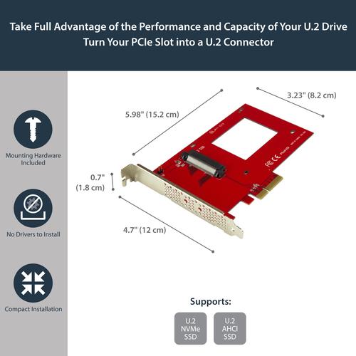 Actual product image StarTech PCIE ADAPTER F. 2.5IN U.2 SSD