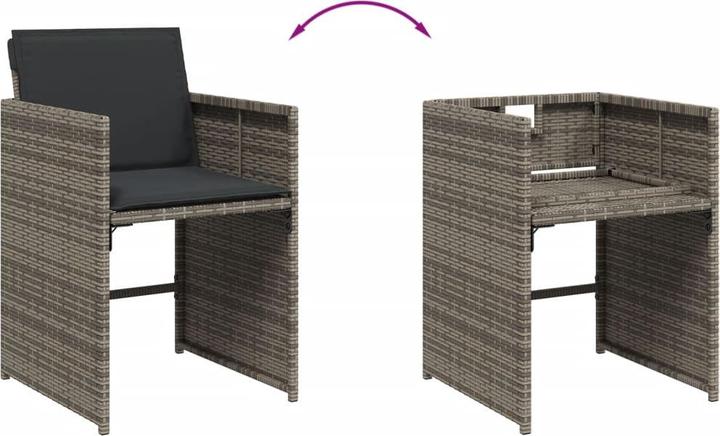Immagine prodotto VidaXL Mobili da giardino set da pranzo set da giardino gruppo di sedute 13 pezzi in poly rattan grigio (220 cm)