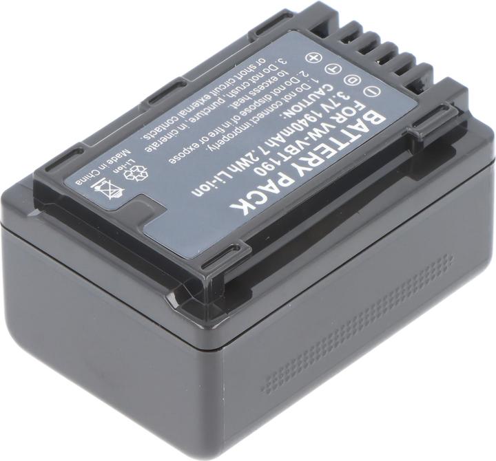 Actual product image Panasonic Akku VW-VBT190, decoded VW-VBT190E-K, VW-VBT190 (Camera battery)