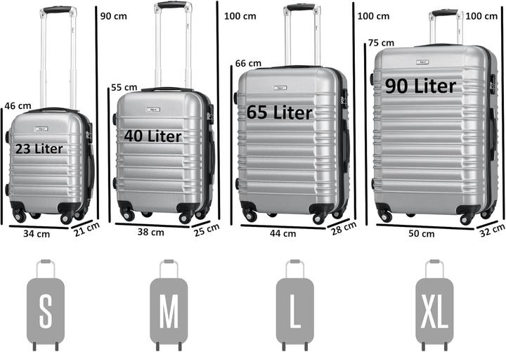 Immagine prodotto Zelsius 4-tlg. Hartschalenkoffer Set (Bagaglio a mano (fino a 50 litri), M (50 - 90l), L (90 - 115l))