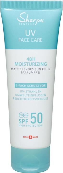 Sherpa Tensing Sun Fluid 48h Moisturizing SPF 50 (Sonnencreme, SPF 50, 50 ml, 69 g)