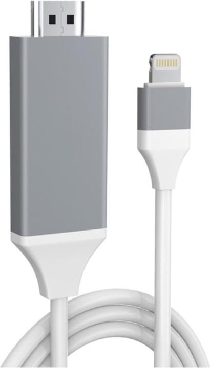 Image du produit Apfelkiste Lightning auf HDMI 1080p Konverter Adapter Kabel für Apple iPhone / iPad - Weiss 2m (Lightning, HDMI)