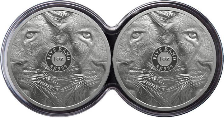 Produktbild South Africa Mint Silber Löwe Big Five Serie II - 2 x 1 oz PP-Set Doppelkapsel (999, 2025)