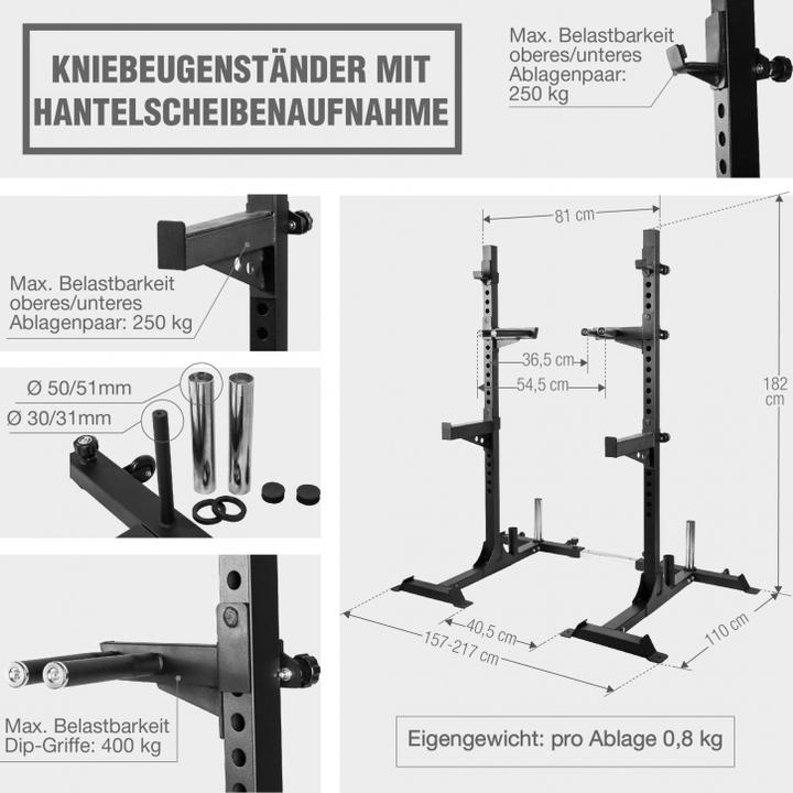 Immagine prodotto Gorilla Sports Rastrelliera per squat con supporto