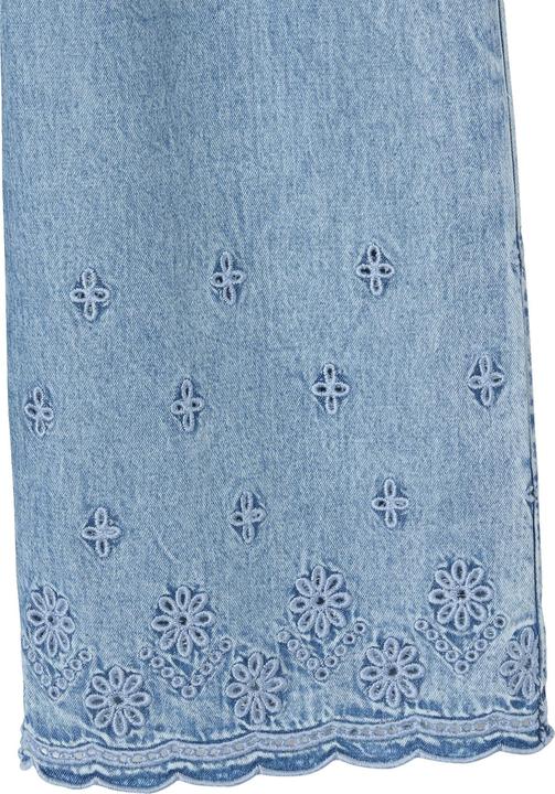 Actual product image Vertbaudet Mädchen Jumpsuit aus Light-Denim mit gestickten Blumen (86)