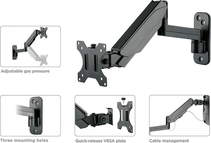 Actual product image Value LCD wall mount gas spring (Wall, 32")