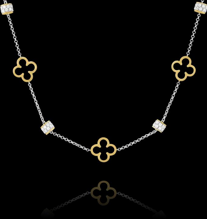 Charles Garnier Zweifarbige Silberkette, Zirkonoxid (925er Silber)