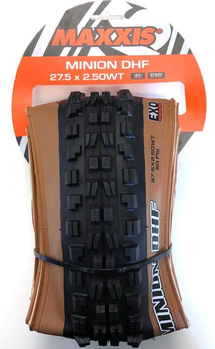 Actual product image Maxxis Minion DHF Skinwall WT TR EXO 60TPI Dual (27.5 x 2.50, 63-584)