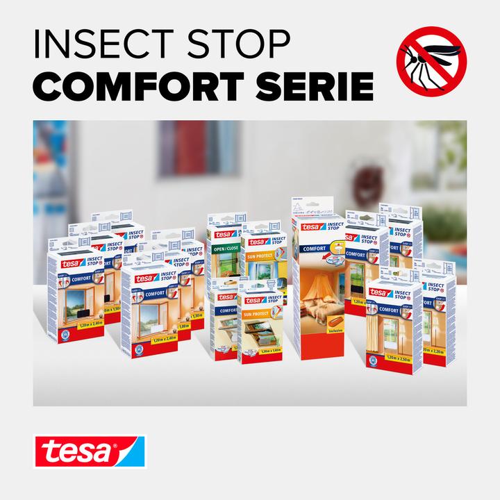 Actual product image tesa Insect screen COMFORT for windows, with Velcro tape, self-adhesive, without drilling (130 x 150 cm)