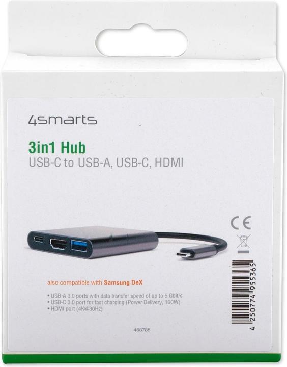 Produktbild 4smarts 3in1 Hub mit DeX-Funktion spacegrau (USB-C, 1 Ports)