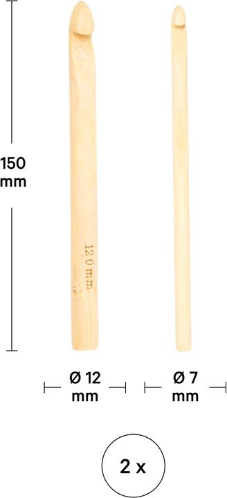 Produktbild Lalana Häkelnadel 12 / 7 mm, 2 Stück