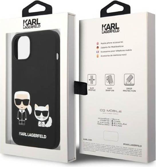 Produktbild Karl Lagerfeld Hard Cover Silicone Karl and Choupette Magsafe Black, for iPhone 14, KLHMP14SSSKCK (Apple iPhone 14)