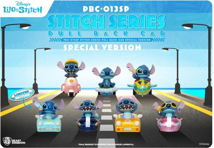 Actual product image Beast Kingdom Lilo & Stitch Pull Back Cars Blind Box 6-Pack Special Edition