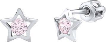 Silvego Silver stud earrings with pink zircons Adina SILVEGOB70493BDSP
